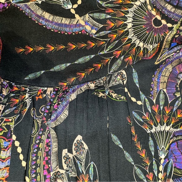 Johnny Was Paisley Print blouse w/black velvet trims and embroidery. SZ L EUC - Picture 11 of 12